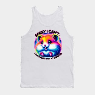 I Have Plans with My Hamster Funny Neon Airbrush Design Tank Top